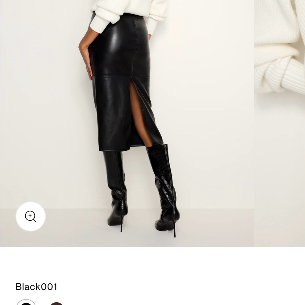 Good American Black Midi Skirt